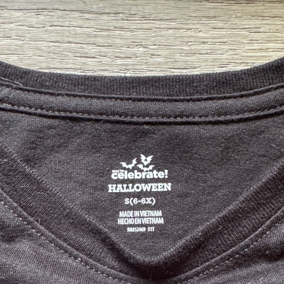 Kids Black Tee with Ghost Print - Picture 2 of 3